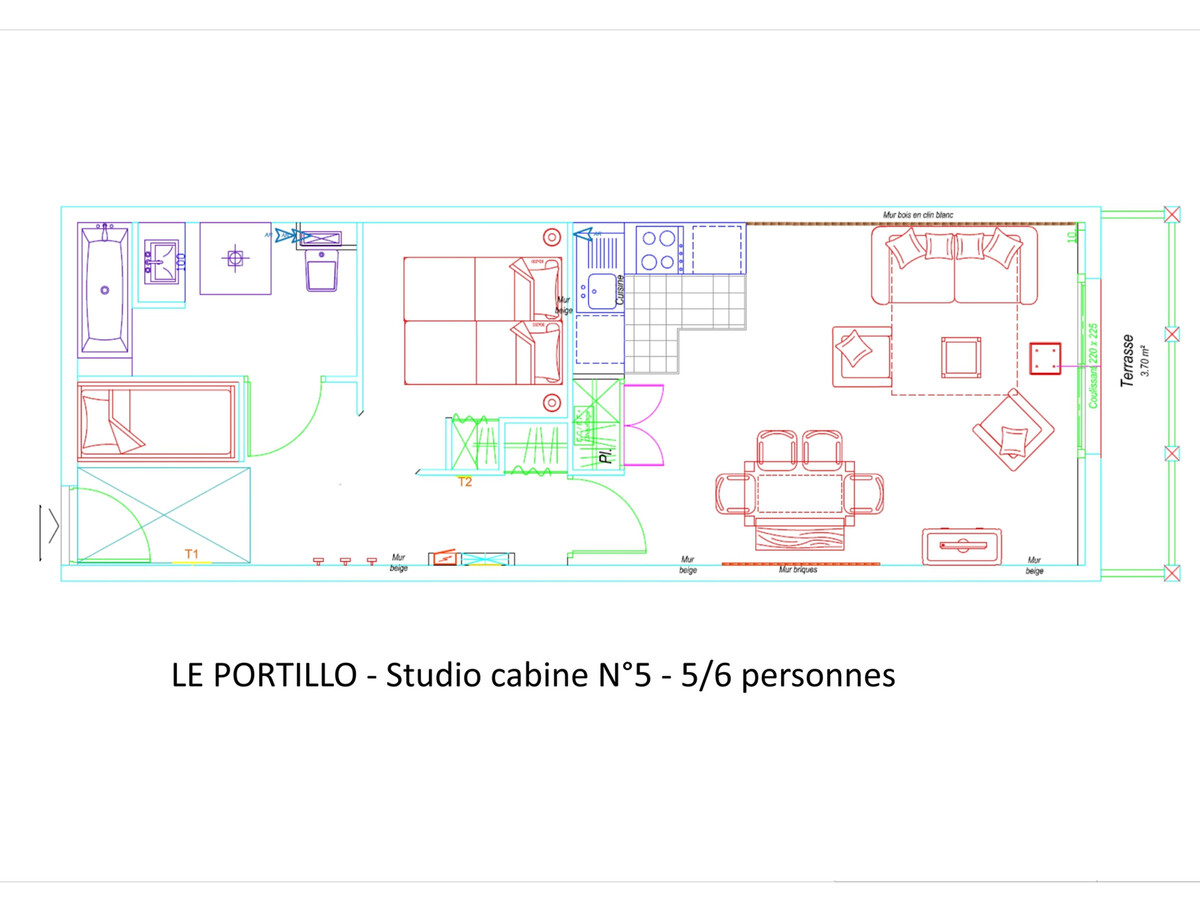 Studio 6 pers avec piscine à Gourette, vue pistes - Photo 10
