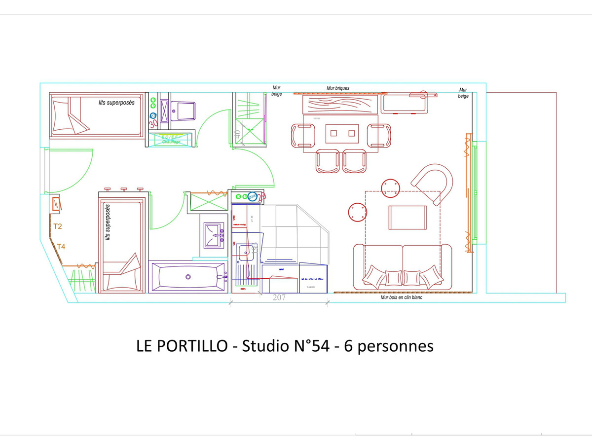 Studio 6 pers Gourette, vue pistes, 5e étage terrasse - Photo 5