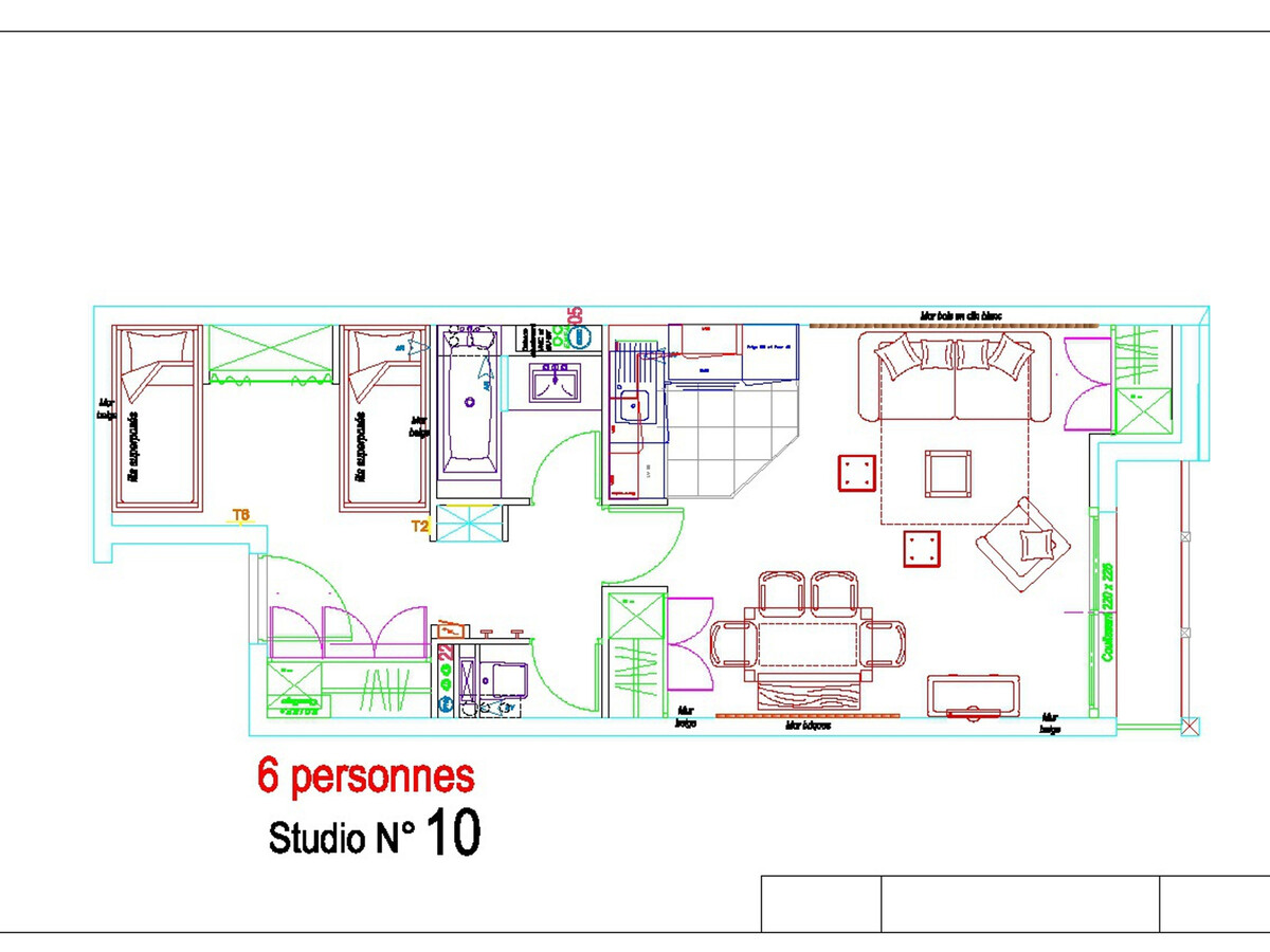 Studio 6 pers avec piscine et balcon vue pistes - Photo 9