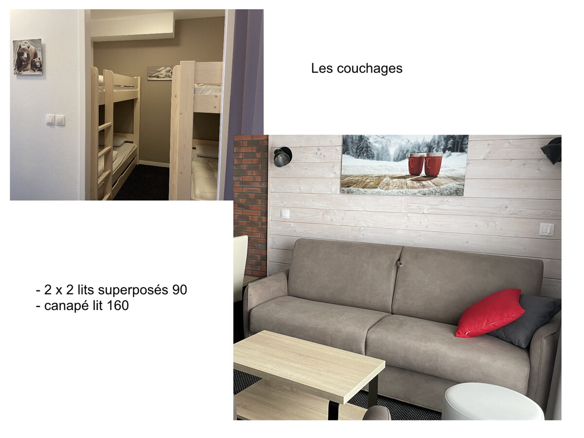 Studio 6 pers. Gourette, vue pistes, piscine - Photo 3