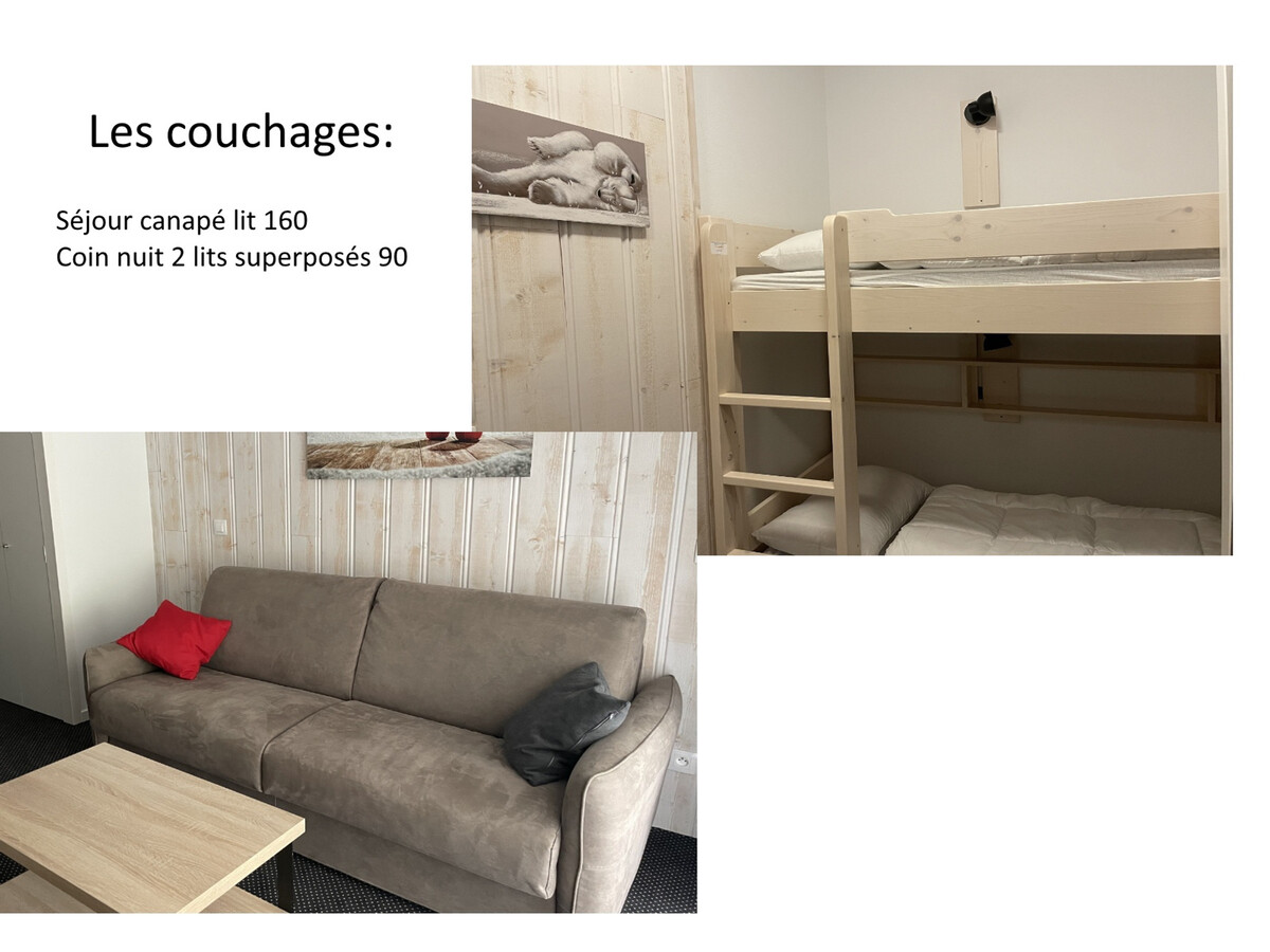 Studio 4 pers Gourette, piscine, vue pistes - Photo 6