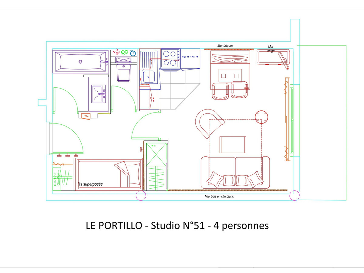 Studio 4 pers Gourette avec piscine, terrasse et animaux - Photo 9