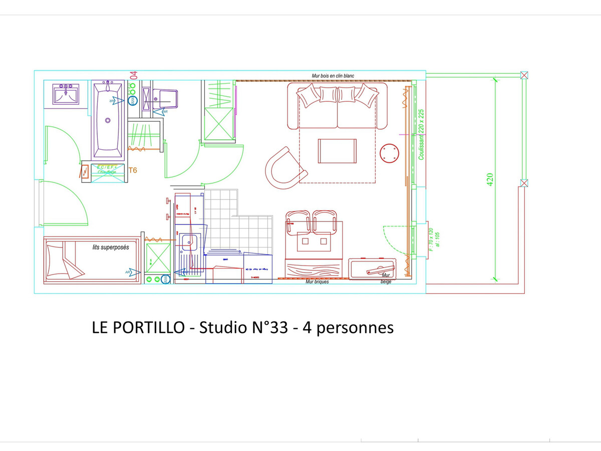 Studio 4 pers. Gourette avec piscine et vue pistes - Photo 11