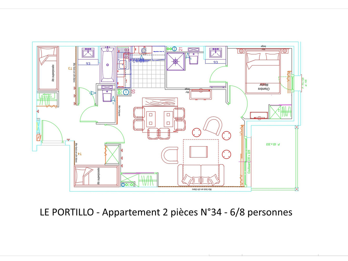 Appartement 8 pers Gourette, piscine et vue pistes - Photo 10