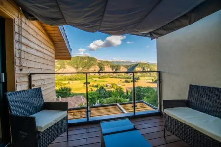 Maison bioclimatique Marcoux, vue vallée Durance : photo 14