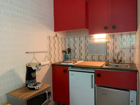 Studio 4 pers Pra-Loup 1600 : balcon, vue montagne : photo 4