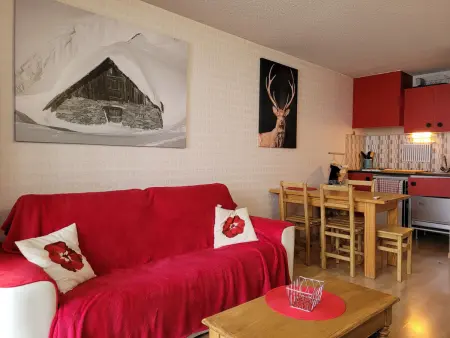 Studio 4 pers Pra-Loup 1600 : balcon, vue montagne : photo 7