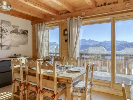 Location chalet à Villard sur Doron, Chalet spacieux à Bisanne 1500 avec WIFI et vue spectaculaire
