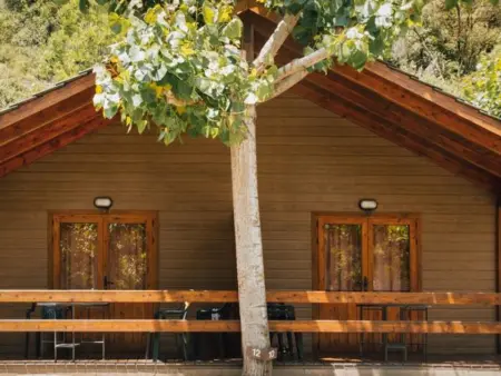 Location bungalow à Montardit de Dalt, Bungalows en bois avec accès piscine et animaux admis