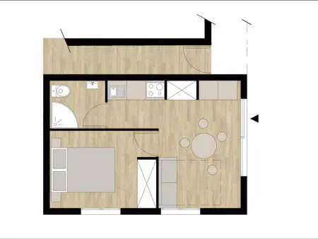 Studio L'Edelweiss 24 m² - Terrasse vue pistes : photo 30