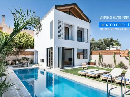 Location maison à Agia Marina, Ferienvilla Fos mit Blick auf das Wasser