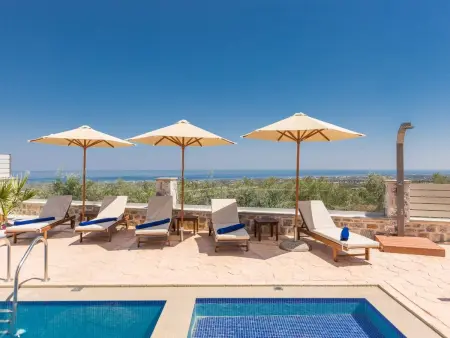 Family Villa Privater Pool Grillplatz Meerblick, Location Maison 5 personnes à Adele - Photo 9