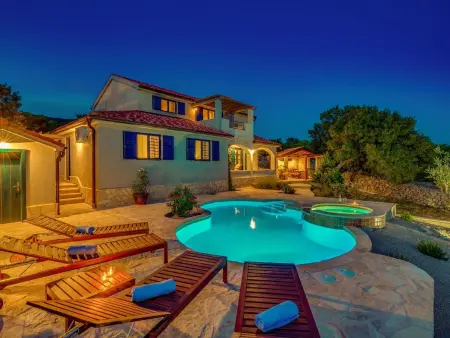 Location maison à Šmrika, Ferienvilla mit Blick auf das Wasser