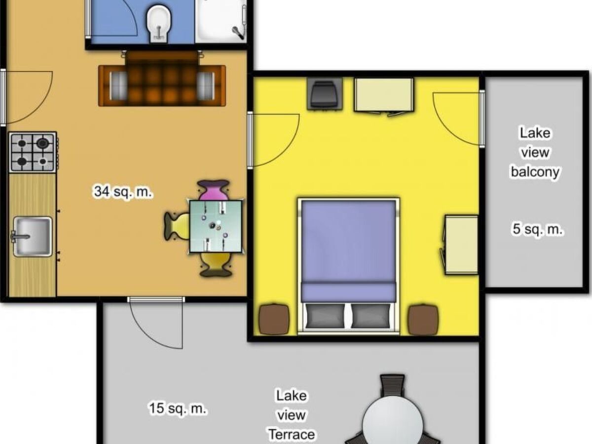 Appartement 3 pers. Manerba avec piscine et vue lac - Photo 42