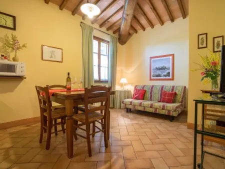 Location appartement à San Gimignano, Ferienappartement mit Garten und Panoramablick