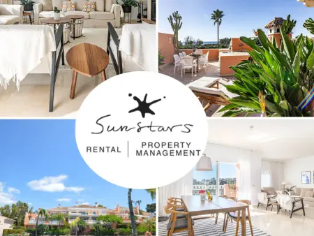Location appartement à Estepona, Appartement moderne avec climatisation et garage à Estepona