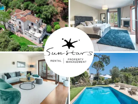Location villa à Benahavís, Luxueuse villa 6 chambres avec piscine privée, parking et Wi-Fi à Benahavís