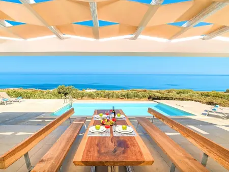 Vista Mare Villa Beheizter Pool, Location Maison 6 personnes à Georgioupoli - Photo 12