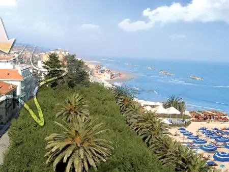 Location appartement à Cupra Marittima, Appartement mit Garten und Meerblick