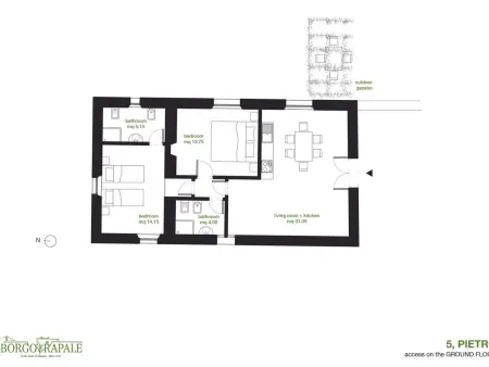 Appartement Pietro 68 m² avec piscine commune à Bucine : photo 14