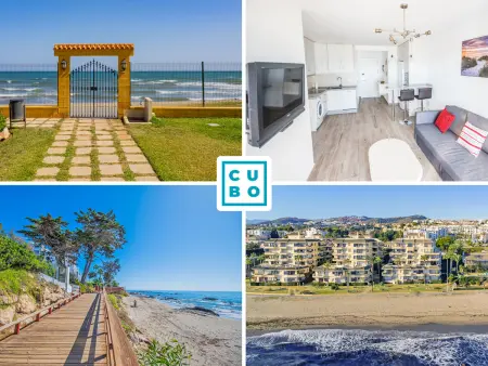 Location appartement à Mijas, Appartement en bord de mer à Mijas Costa avec terrasse spacieuse face à la mer pour 4 pers.