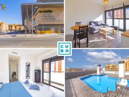 Location appartement à Málaga, Appartement moderne à Malaga avec piscine et confort urbain