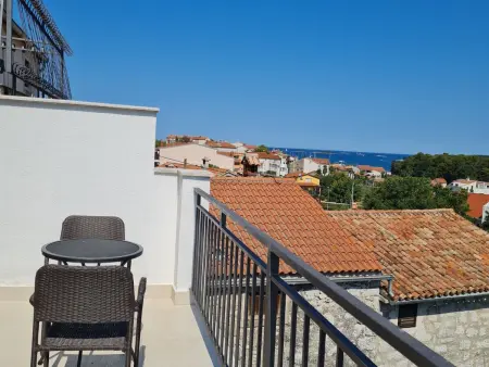 Cottage Sammon à Funtana : vue mer et balcon panoramique