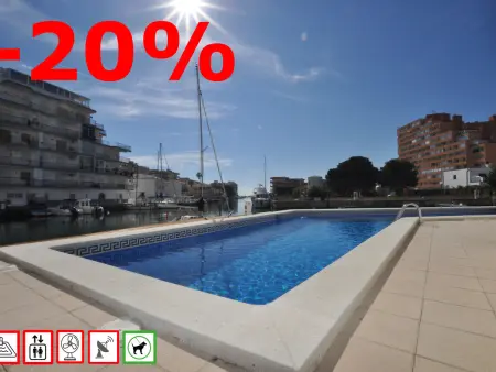 Location appartement à Roses, Appartement lumineux à Roses avec piscine commune – 2 chambres, terrasse, proche centre, pour 6 pers.