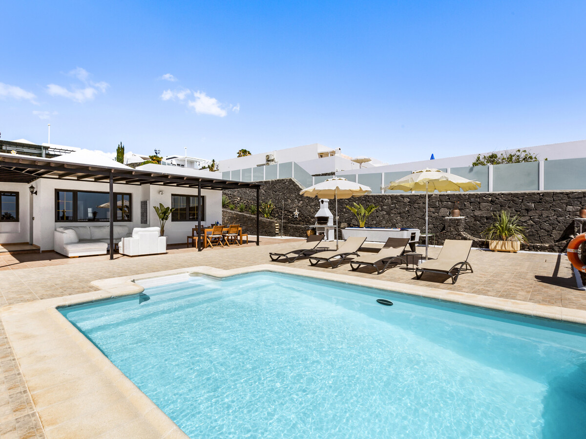 Villa 6 pers. à Tías : piscine chauffée et vue mer - Photo 1