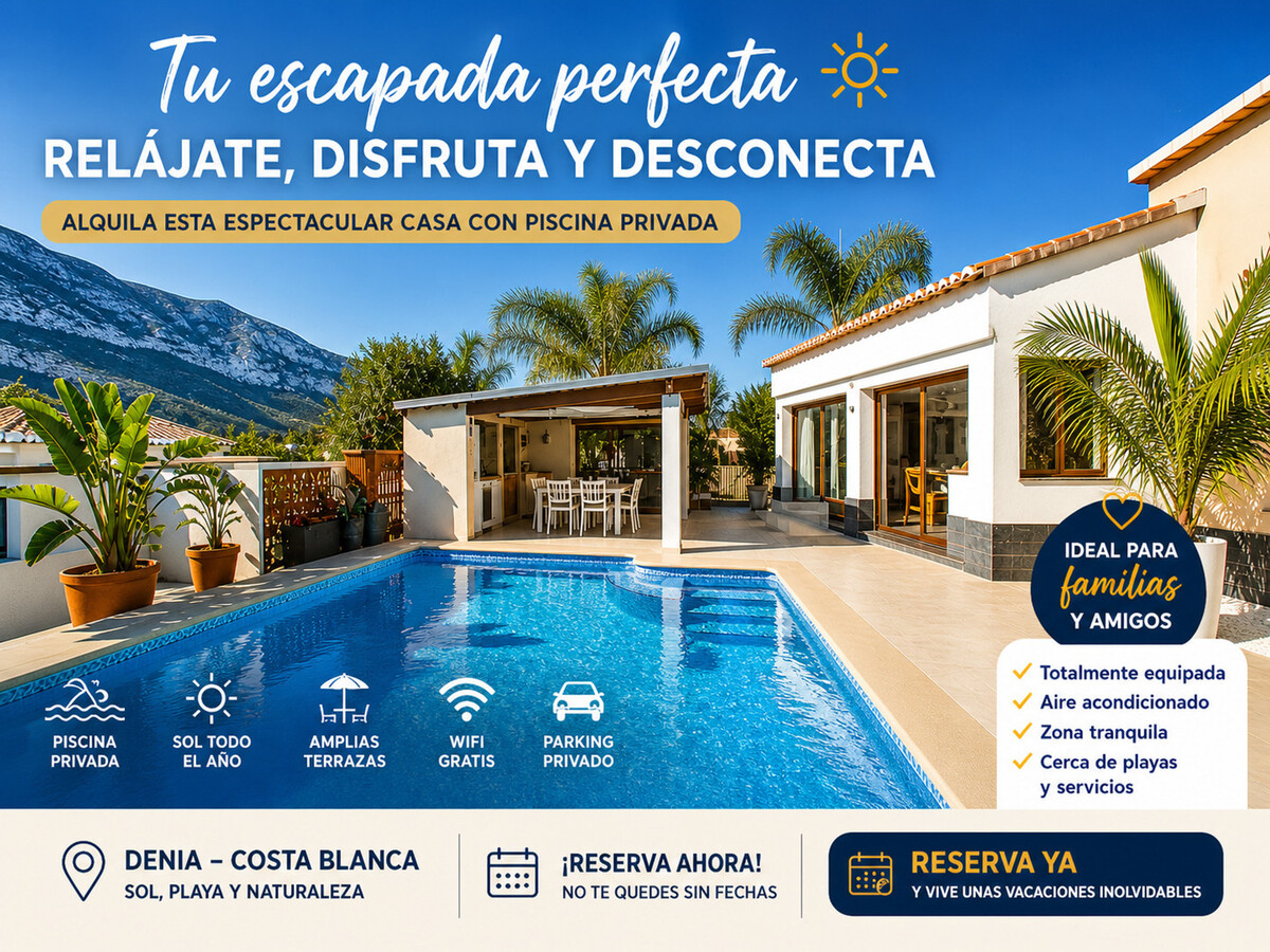 Villa Zen à Denia : piscine chauffée 5x5, 3 chambres - Photo 1