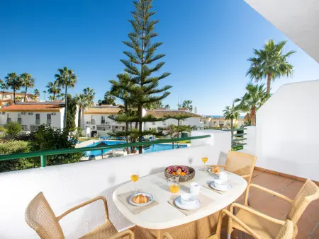Location appartement à Mijas, Charmant appartement à Mijas avec terrasse et piscine collective