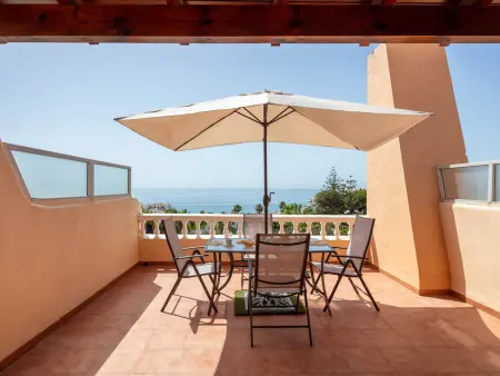Studio front de plage à Mijas Costa, piscine chauffée : photo 12