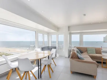 Location appartement à Westende, Appartement lumineux   vue frontale sur la mer