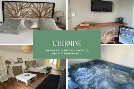 L'Hermine : maison avec jacuzzi à Plouasne : photo 19