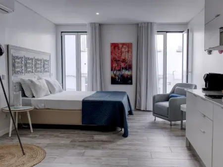 Location appartement à Faro, Studio Central à Faro avec Climatisation Confortable