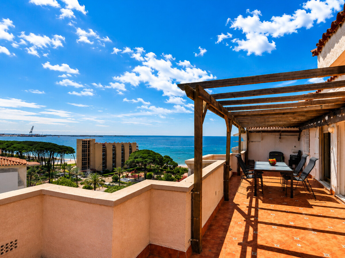 Penthouse vue mer, clim - 6 pers., Appartement 6 personnes à La Pineda - Photo 1