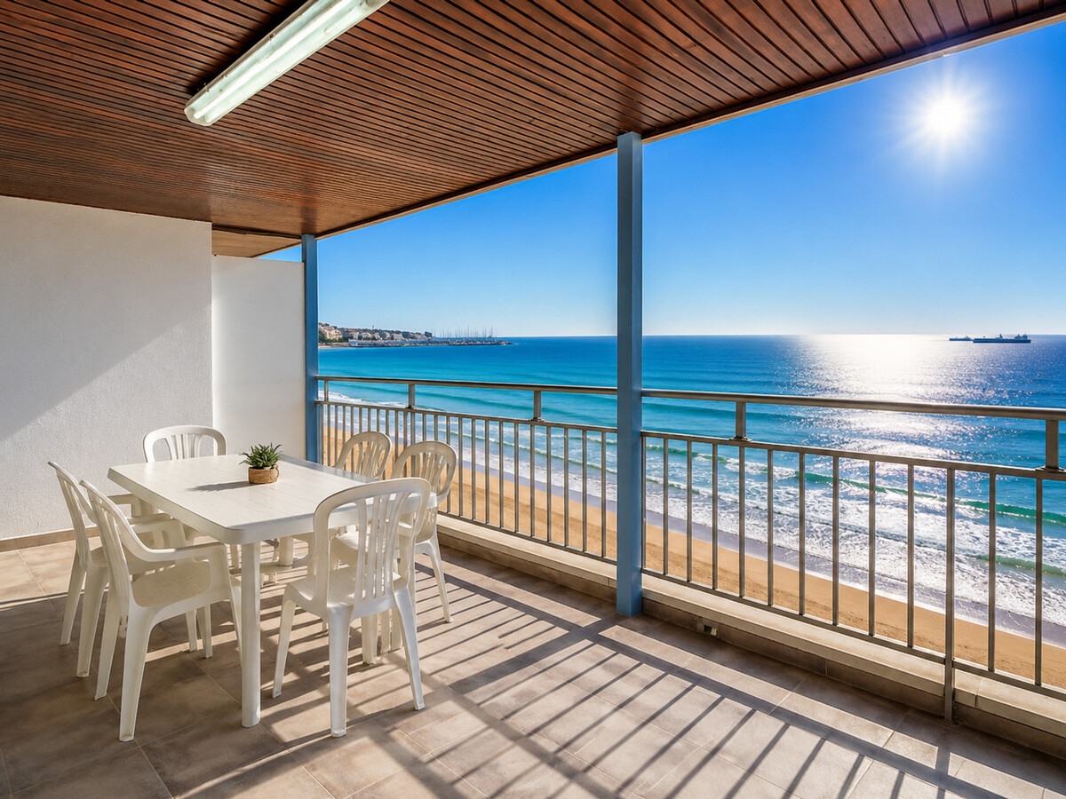 Appartement 6 pers. vue mer, 1ère ligne plage La Pineda - Photo 2