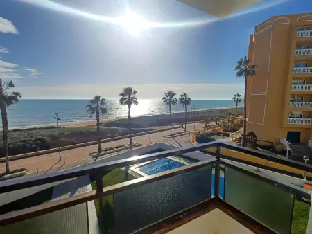 Appart 1ère ligne plage Peñíscola, terrasse vue mer : photo 3