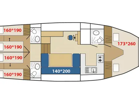 Bateau Haines Rive 40 à Colombiers, 3 cabines pour 8 personnes : photo 2