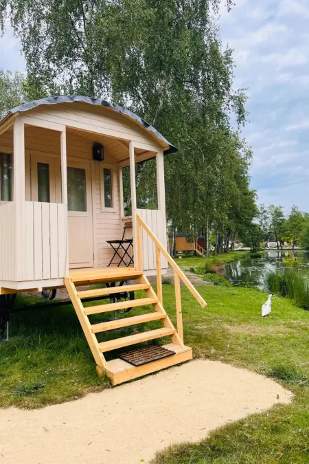 Location maison à Kinrooi, Camping Papillon Kinrooi - Pipowagen 2 p. terras