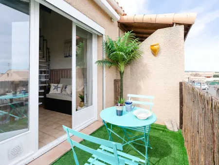 Pavillon 1er étage, clim, terrasse près lagune : photo 13