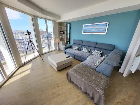 Appartement 100 m² grand balcon vue mer - 6 pers. : photo 7