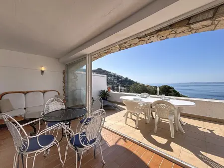 Appartement 3 chambres, grande terrasse vue baie à Roses : photo 9