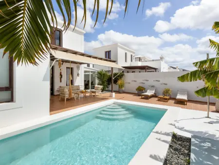 Location villa à Playa Blanca, Villa spacieuse vue mer, piscine privée - 4 pers.