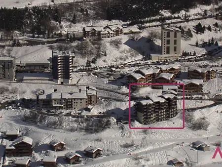 Studio cabine 4 pers aux Menuires, vue vallée et accès ski : photo 15
