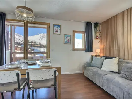 Appartement 2 pièces + cabine, balcon vue pistes - Plagne Soleil : photo 1