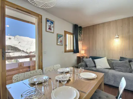 Appartement 2 pièces + cabine, balcon vue pistes - Plagne Soleil : photo 10