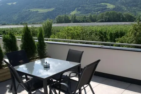 Maison Pia à Kastelbell, terrasse vue montagnes : photo 5