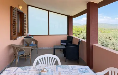Maison 6 pers. vue mer à Costa Rei, terrasse : photo 10
