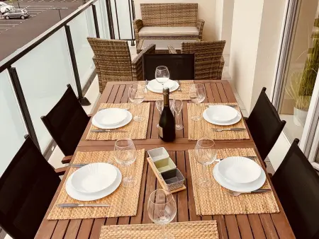 Appartement 6 pers. Argelès : terrasse vue montagnes : photo 8